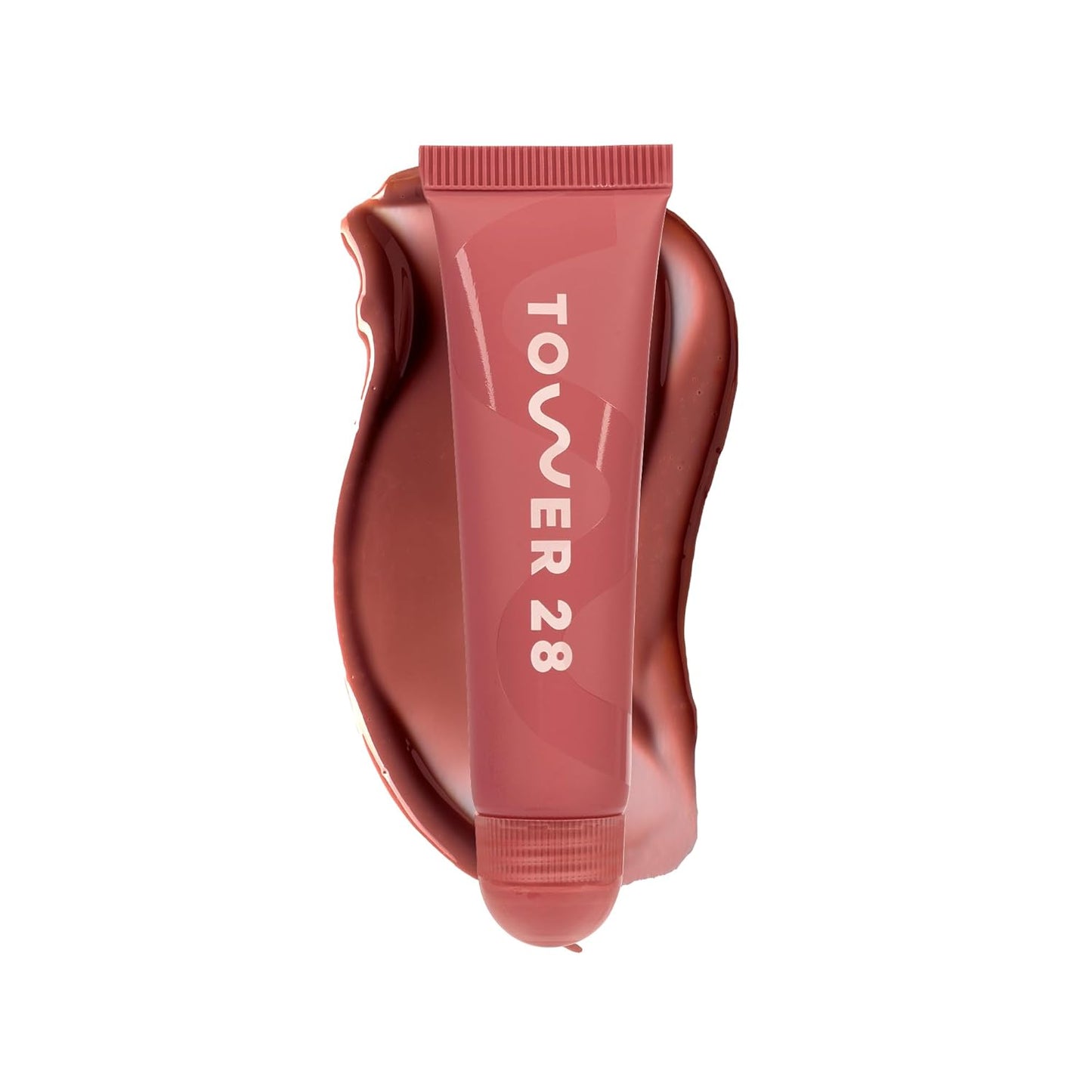 Tower 28 LipSoftie Hydrating Tinted Lip Treatment Balm, Moisturizing Lip Mask for Chapped Lips - Red Bean Mochi, Sheer Rosy Nude