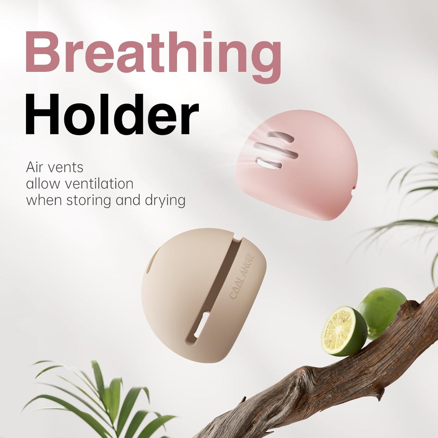 2Pcs Makeup Sponge Holder Silicone Beauty Sponge Holder Makeup Blender Case for Travel 2 in 1 Stand Storage For Quick Drying Khaki+Khaki