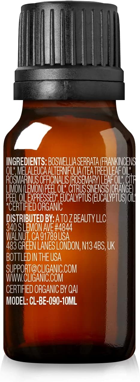 Cliganic Reinforce Essential Oil Blend - Natural Aromatherapy Oil for Diffuser Steam Distilled | Non-GMO Verified