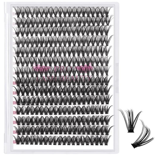 280 Pcs Individual Lashes 30D+40D Mixed Lash Clusters 14 Rows Cluster Lashes that Look Like Eyelash Extensions DIY Lash Extension Self Application At Home (30+40-D-14)