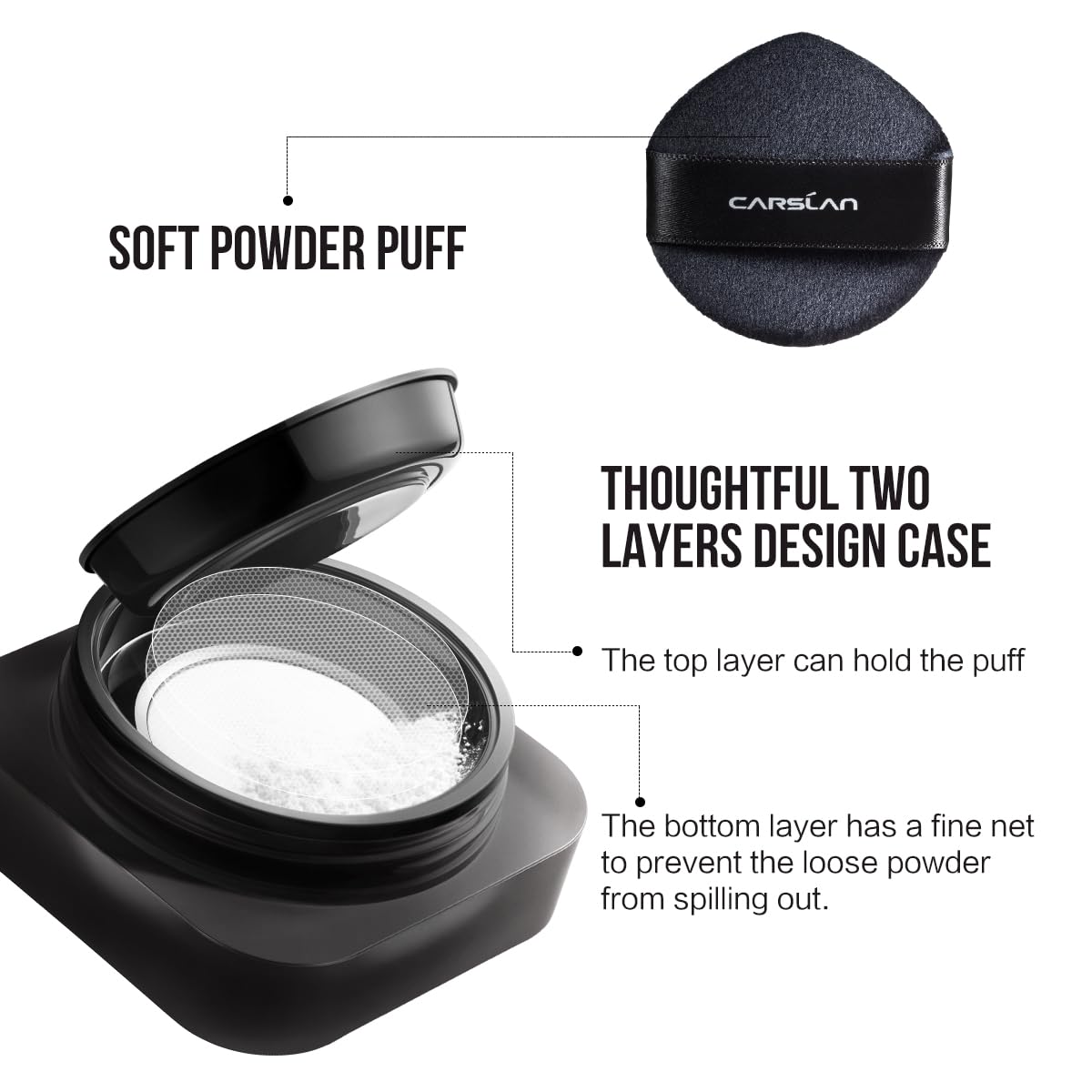 Soft Focus Loose Setting Powder, Waterproof, Matte, Oil Control, Shine Free, Talc-Free Face Powder Makeup, 24H Longwear Finishing Powder, 02 Translucent For Oily
