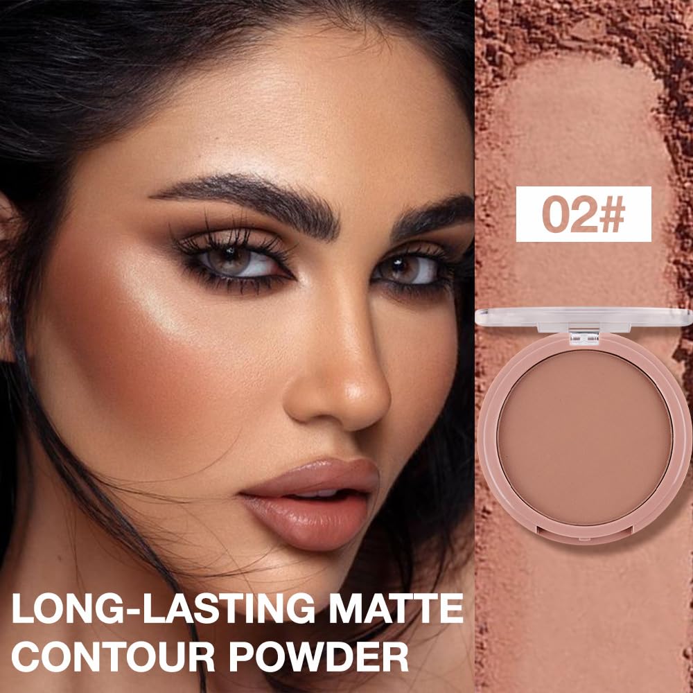 Natural Matte Warm Brown Cream Contour Palette – Lightweight, Blendable Monochrome Powder Base for All Skin Tones, Face Makeup for Women & Men, Vegan & Cruelty-Free, Paleta de Contorno en Crema Mate