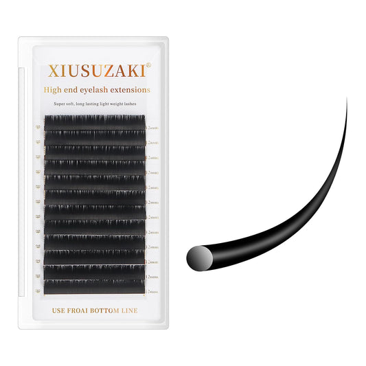 Lash Extensions Supplies Eyelash Extensions 0.05/0.07/0.15mm Thickness Classic Lashes C/D Curl 12mm individual lashes Matte Black Volume Lashes Soft Professional Use(0.05-D,12mm)