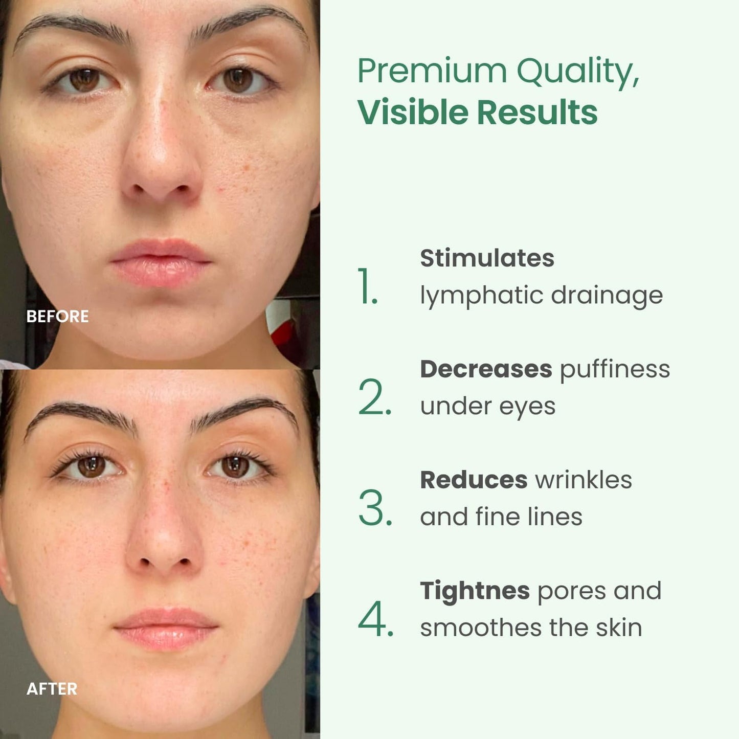 PLANTIFIQUE Jade Roller & Gua Sha Set – Real Jade Facial Tools for Skin Care Routine – Certified Face Massager for Radiant Skin