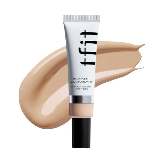 TFIT Radiance Fit Serum Foundation - Flawless Coverage, Dewy finish, Long-lasting, Lightweight, Korean Makeup,1.05 Oz. (C1.5 Lingerie, 1.05 Oz.)