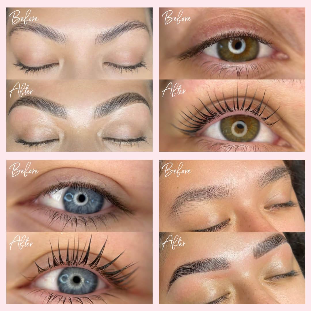 Brow Lamination and Lash Lift Professional Kit – Instant Lift for Lashes & Brows – Vegan, Long-Lasting, Complete Lash and Brow Lift Kit with Sachets, Tools, and Glue Balm