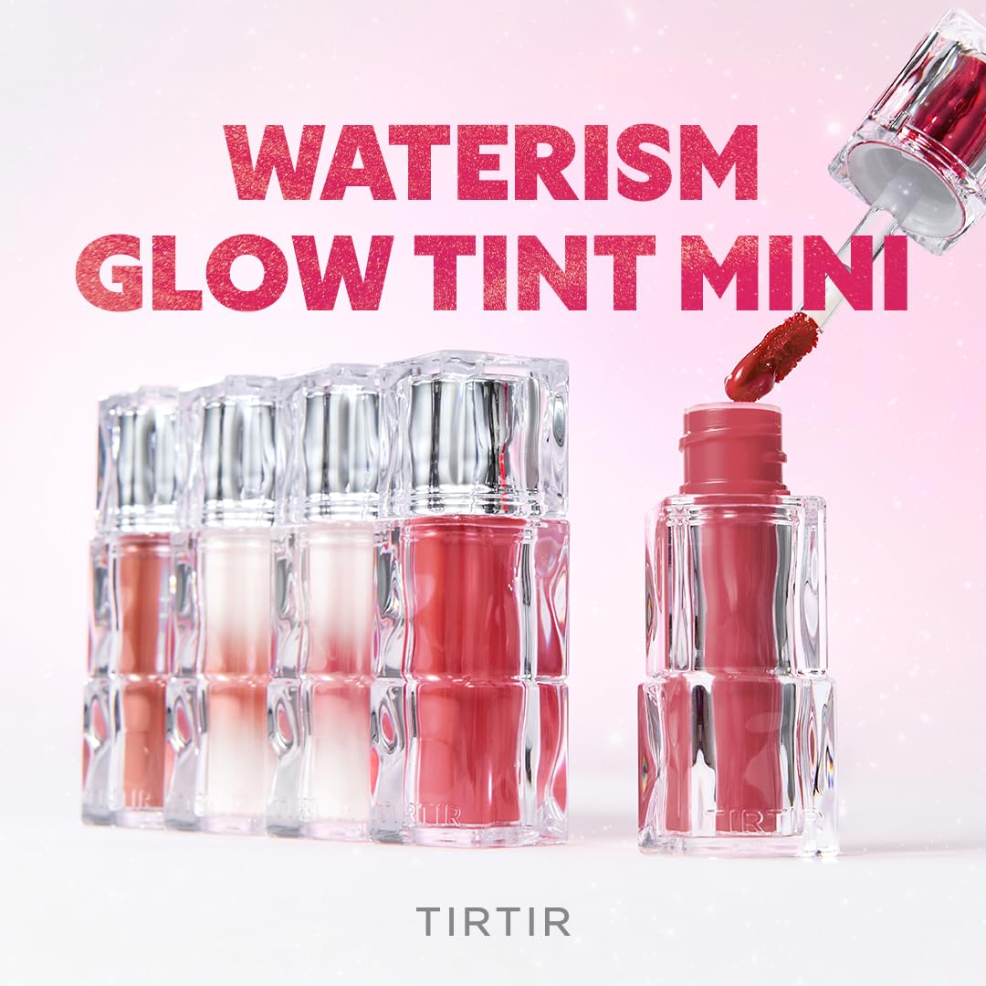 TIRTIR [*Mini Size Waterism Tinted Lip Gloss #22 Snowy Peach, 0.06 Fl Oz – Kiss Ready Lipgloss, 12H Long Lasting Non Sticky Natural Tinted Glow Korean Multiuse Cheek and Lip Tint for Women gift
