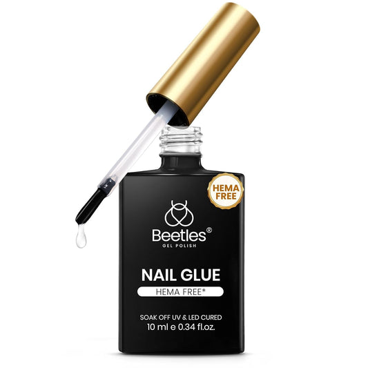 Beetles Hema-Free Nail Glue Gel - 10ml Super Strong Brush U V Nail Glue for Acrylic and Clear Press On Nails, Long Lasting Extension Gel Curing Needed
