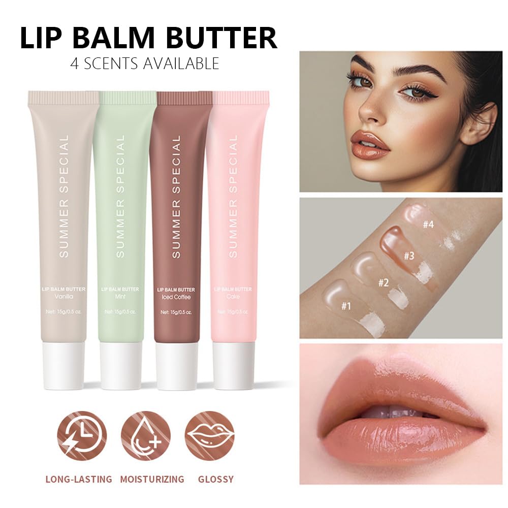 Summer Ultra-Hydrating Lip Butter Balm – Natural Vegan Lip Balm for Instant Moisture, Shine & Hydration – Sheer-Tinted, Soothes & Softens Dry Lips, Bálsamo labial hidratante #2 Mint 0.5 Fl Oz