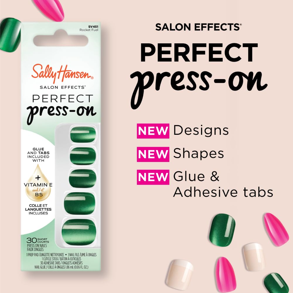 Sally Hansen Instant Cuticle Remover and Swoop There It Is Press-On Nails Kit with Nail Glue and Adhesive Tabs