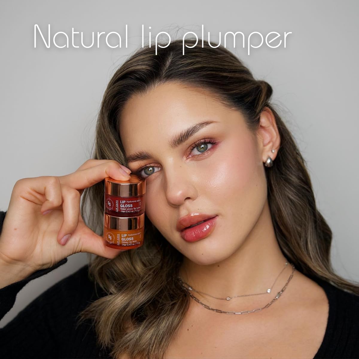 All natural lip gloss - for dry, chapped, sensitive lips | with grassfed tallow, Castor oil, CoQ10, Hyaluronic Acid and Silk - Ultra Moisturizing, Conditioning, Organic (0.4 fl oz/12 mL) (Cool Rose)