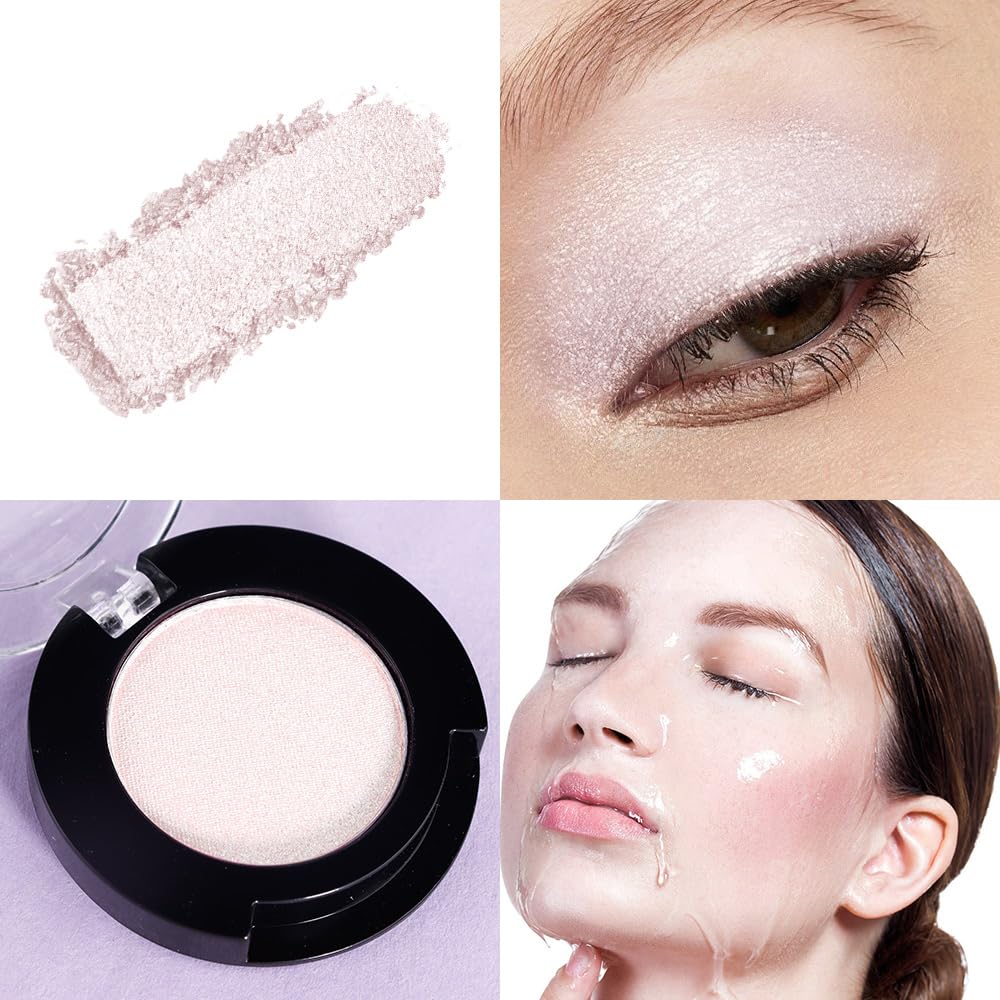 Monochrome Glitter Eyeshadow Makeup Palette,Highly Pigmented Champagne Gold Eyeshadow Palette,Shimmer Pressed Powder shadow Makeup,Single Vegan Eye Shadow,Daily Evening Women Girls Eyeshadow Gift7#