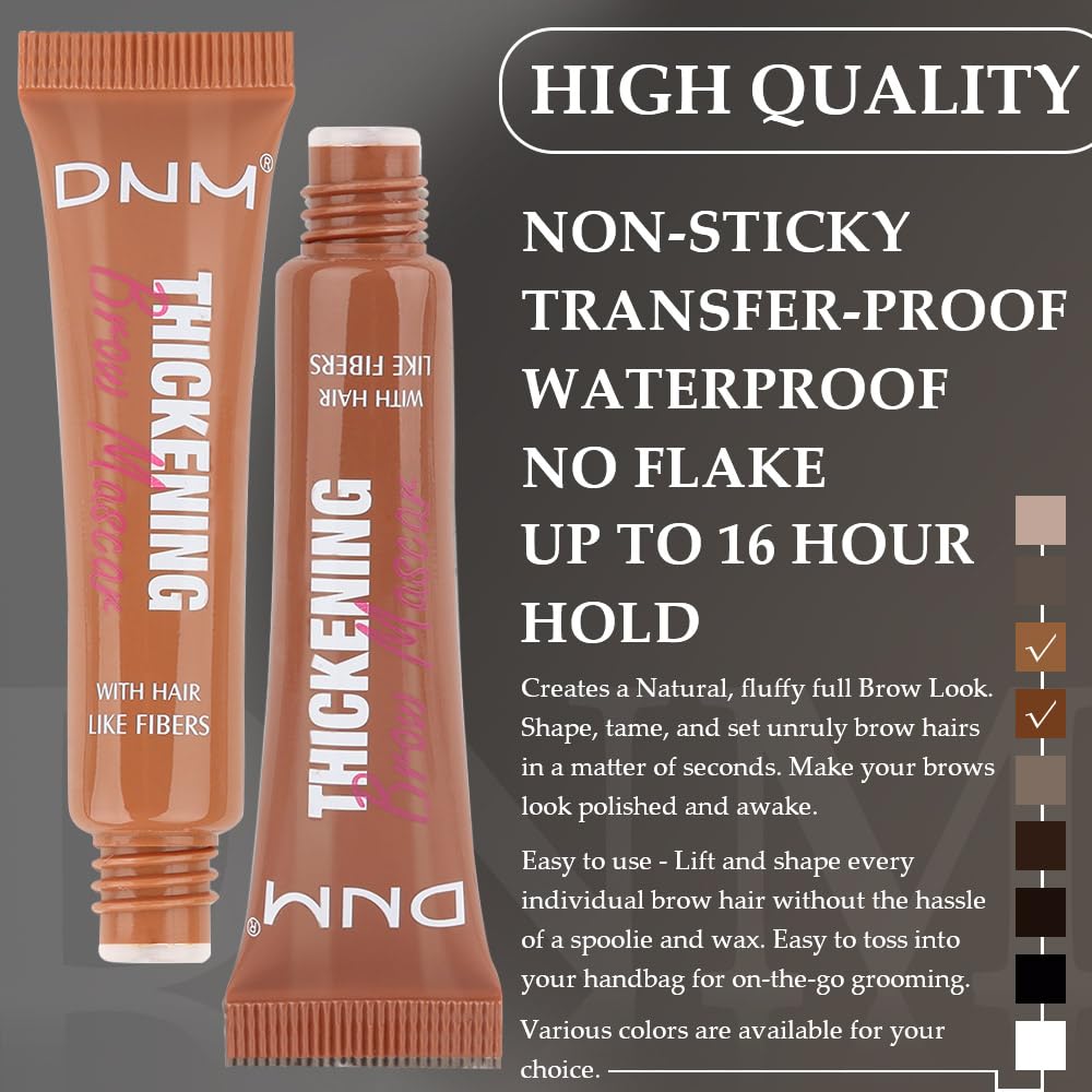 Tinted Thickening Brow Mascara,Brow Fast Sculpt,Waterproof, Transfer-proof, Brush to Fill in Eyebrows and Cover Gray Hairs - Cruelty Free (2pcs 03 Auburn &04 Rich Auburn)