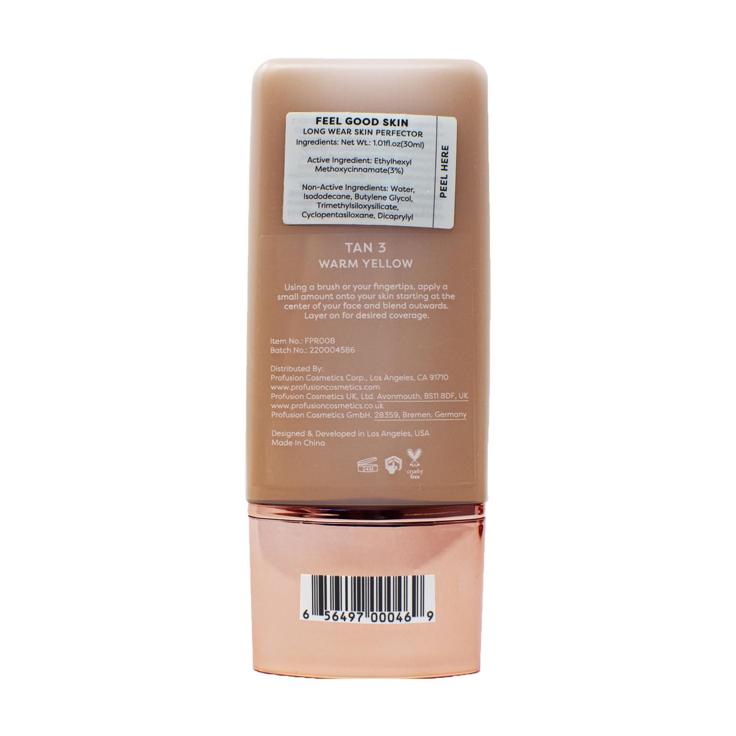 Profusion Cosmetics Lightweight Liquid Foundation for a Flawless and Elegant Radiance, Breathable Makeup for Improves Uneven Skin Tone, Cruelty-Free - Tan 3