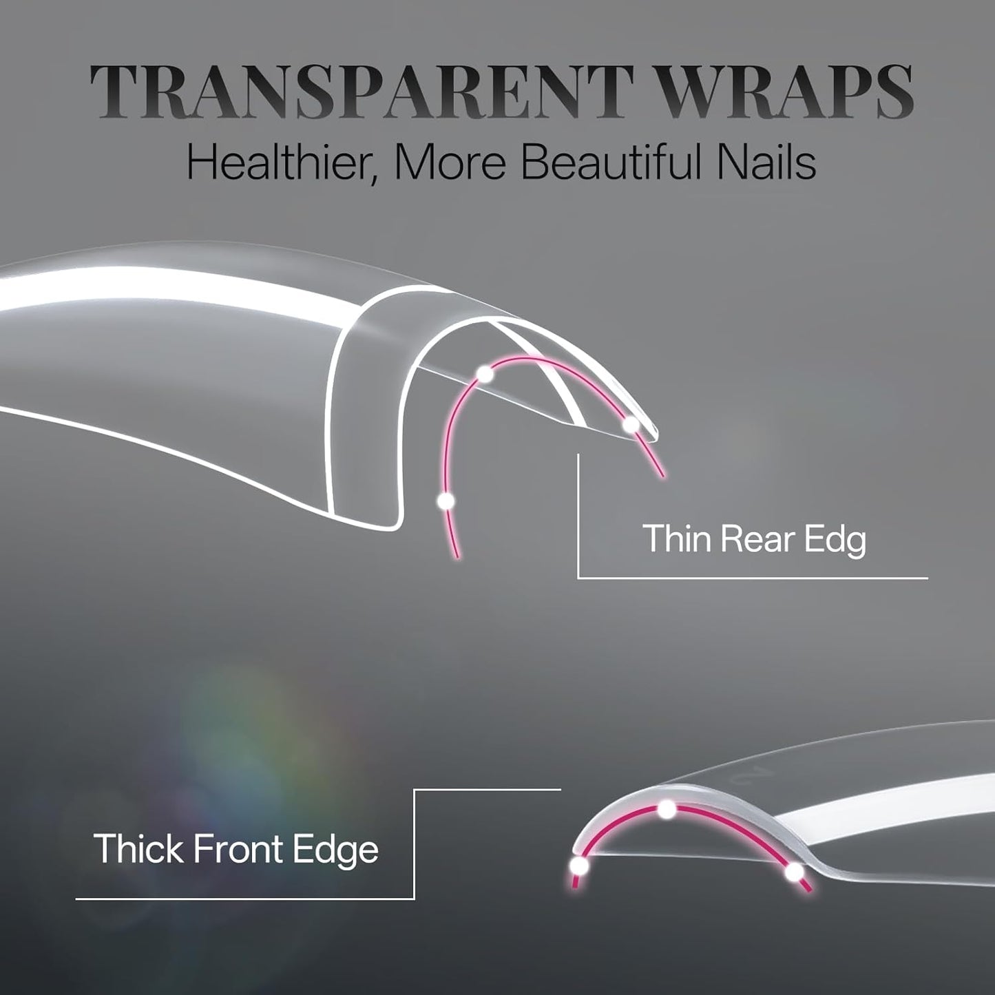 krofaue Nail Tips Lady French Style Acrylic Artificial Half Cover False Nail Tips with Box Ideal for Salons and Home DIY Manicure,10 Sizes,1000PCS (Natural and Clear)