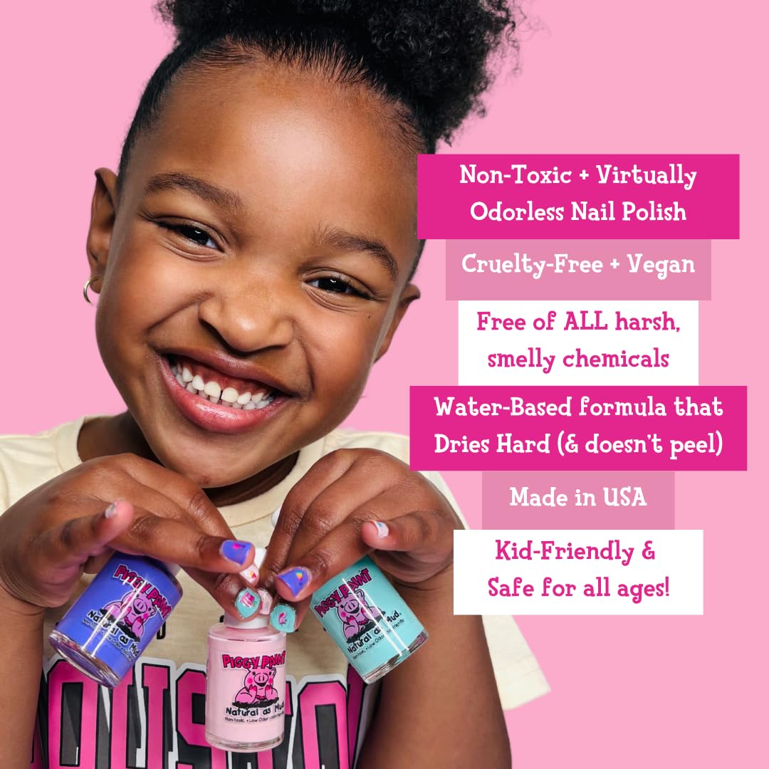 Piggy Paint 4 Polish Neon Box Set (Bonus: Blacklight Glow!)