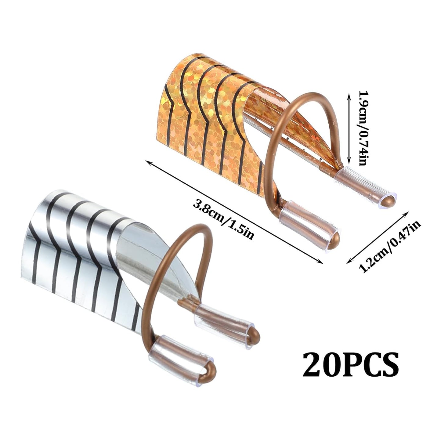 20 Pcs Nail Extension Forms, Reusable Nail Forms for Nails Extension Tips, Nails Form for Builder Gel, Acrylic UV Gel Protector for Salon Home Supply Manicure Tool