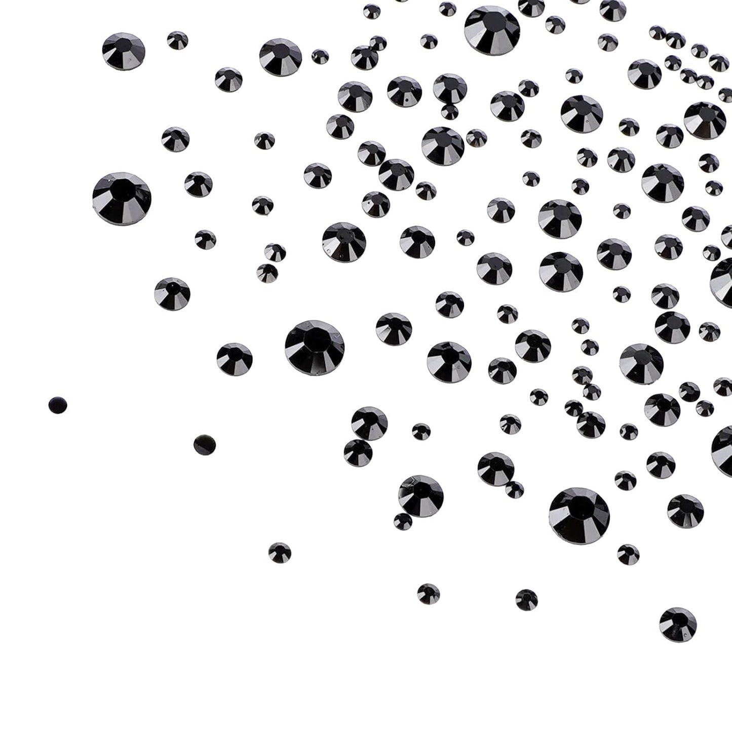 Canvalite 2784PCS Black Rhinestones Flat Back Gems, Nail Rhinestones Nail Art Gems with 5Pcs Jewelry Glues, Tweezers and Rhinestone Picker, Nail Art Tools for Nails, Clothes, Face, Crafts