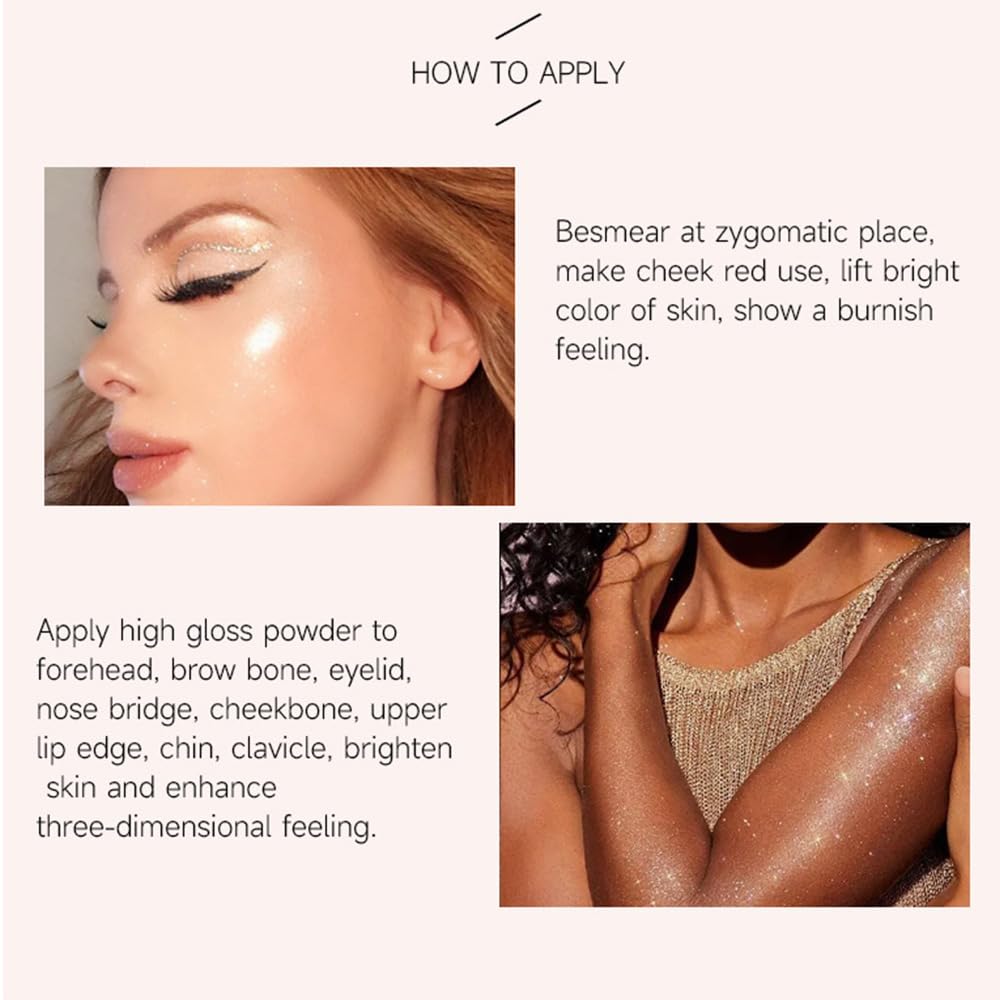 Monochrome Powder Eyeshadow Palette Makeup,Gold Natural Neutral Single Shimmer Eye Shadow for Older Women,Buildable Sparkly Eye Finish,Long Lasting Naturing-Looking