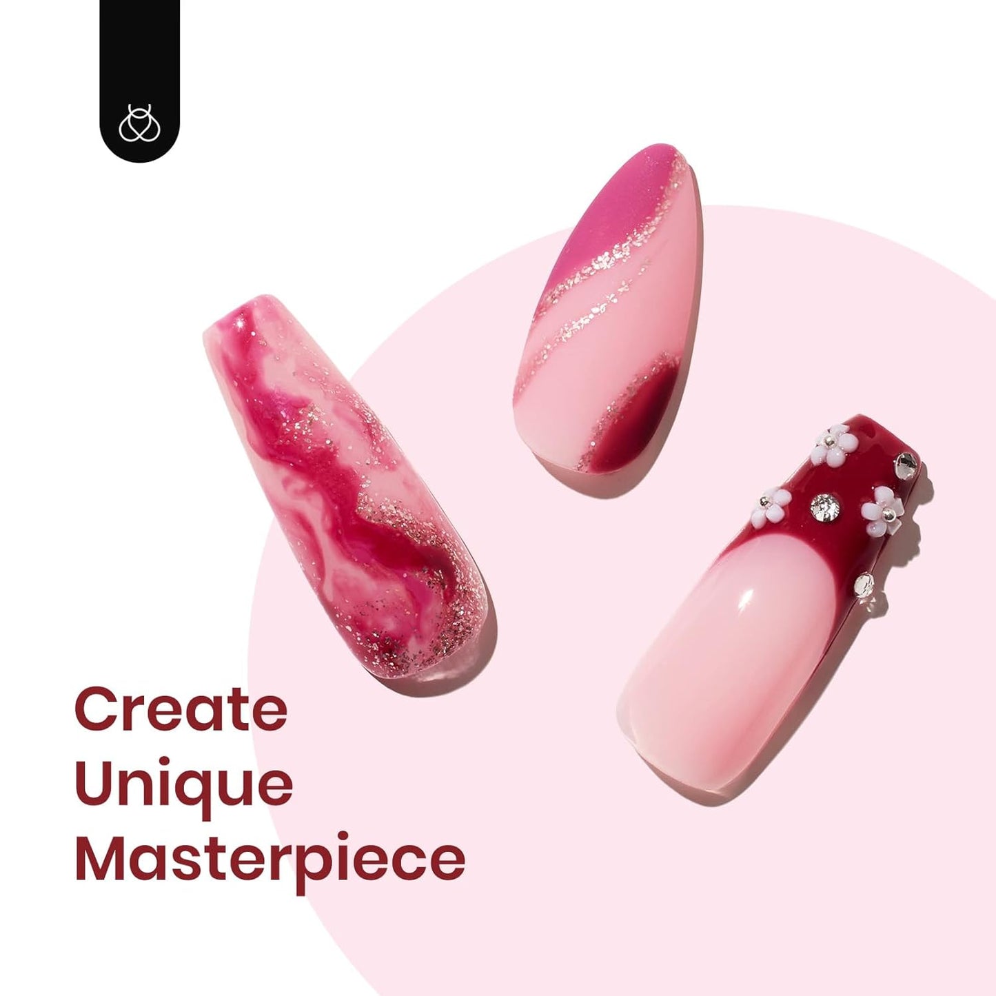 Beetles Fall Gel Nail Polish Set Plum Burgundy Red Brown Glitter 6Pcs Gel Polish Kit Soak Off UV LED Nail Lamp Art Manicure Salon DIY Home Gifts for Women Silent Flower