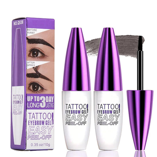 2Pcs Gray Brown Peel Off Brow Tint Gel - Waterproof & Sweatproof Tattoo Effect, Transfer-Resistant Multi-Day Wear, All Skin Types Mother’s Day Gift Set
