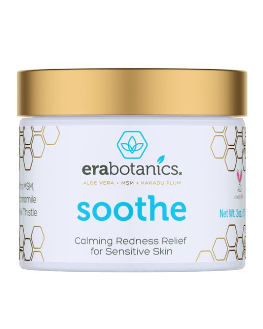 Era Organics Cream Redness Relief Moisturizer- Soothing Redness Relief for Face with Manuka Honey, MSM, Chamomile - Calming Moisturizer Made in USA