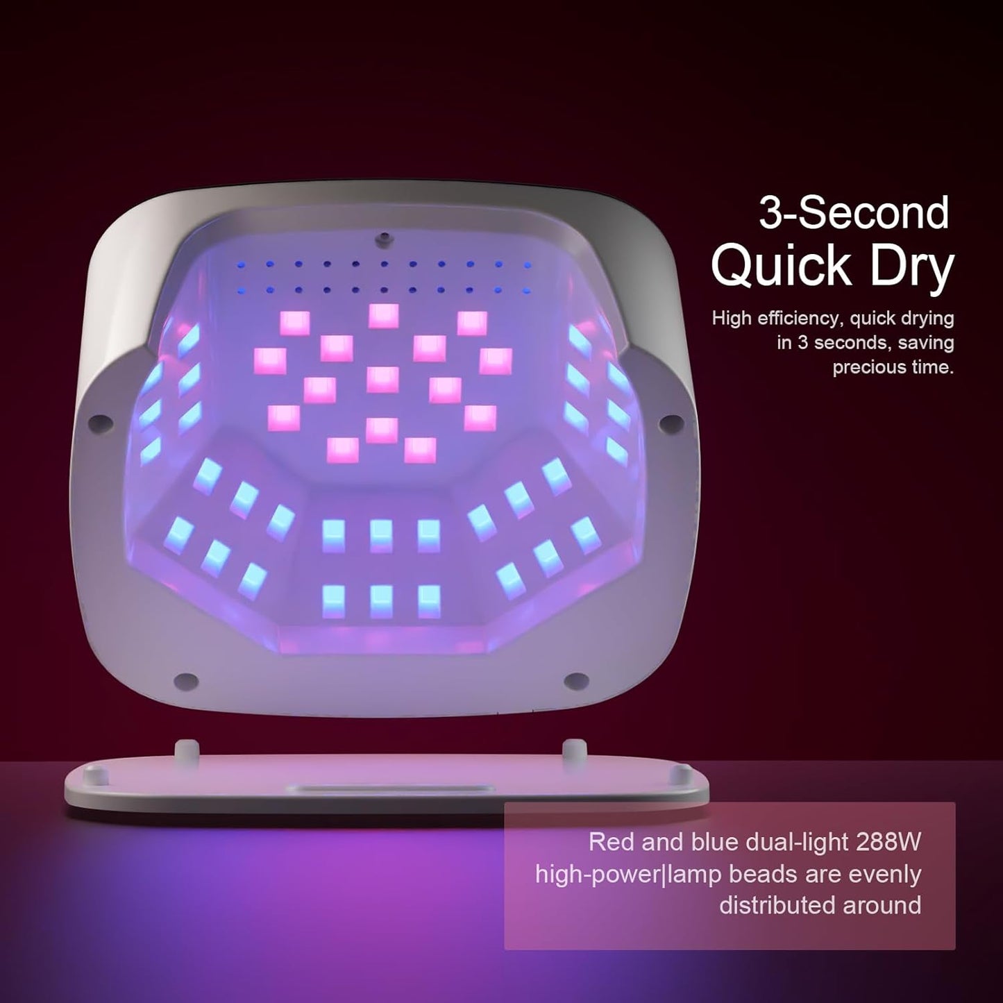 SUNX11 Rhinestone uv Nail Lamp - LED UV Gel Nail Dryer with Rainbow Crystal Design, 3-Second Quick Dry, Touch Screen, Detachable Base, 4 Timer Settings, for Fingernails & Toenails