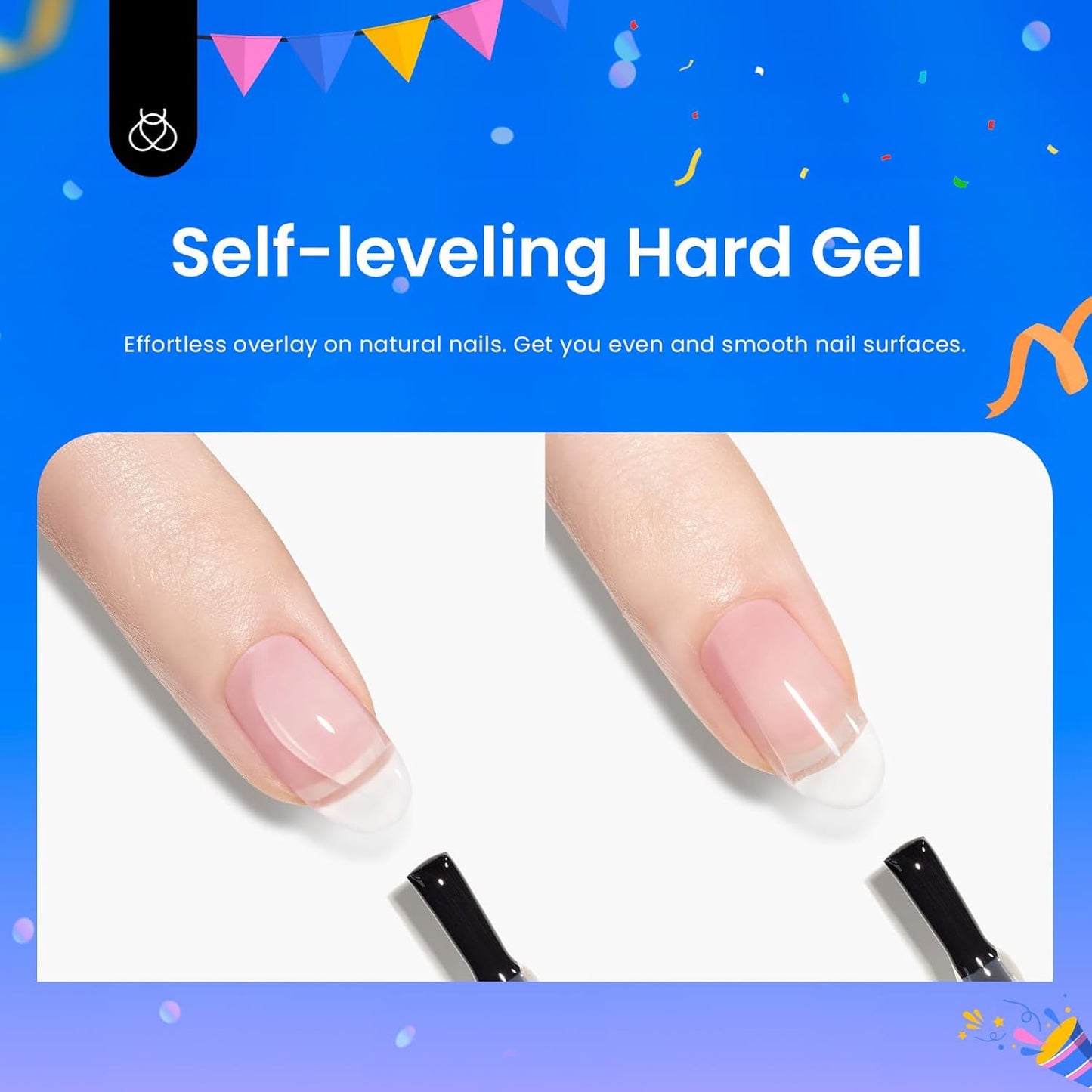 beetles Gel Polish 5 In 1 Nail Glue and Builder Nail Gel 7 in 1 Builder Strengthener Gel Clear Building Gel Hard Gel for Nails Builder Extension, Uv LED Lamp Nail Gel Gift for Women