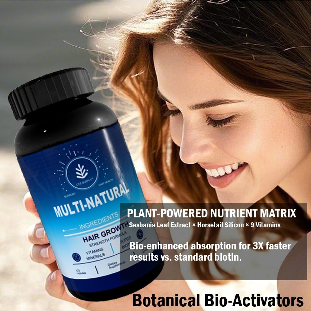 Hair Growth Vitamins for Women & Men, 120 Hair Growth Capsules, Natural Hair Thickening Products for w/Biotin 5000mcg, Collagen & Zinc - Hair Supplement, Regrowth Hair Vitamins