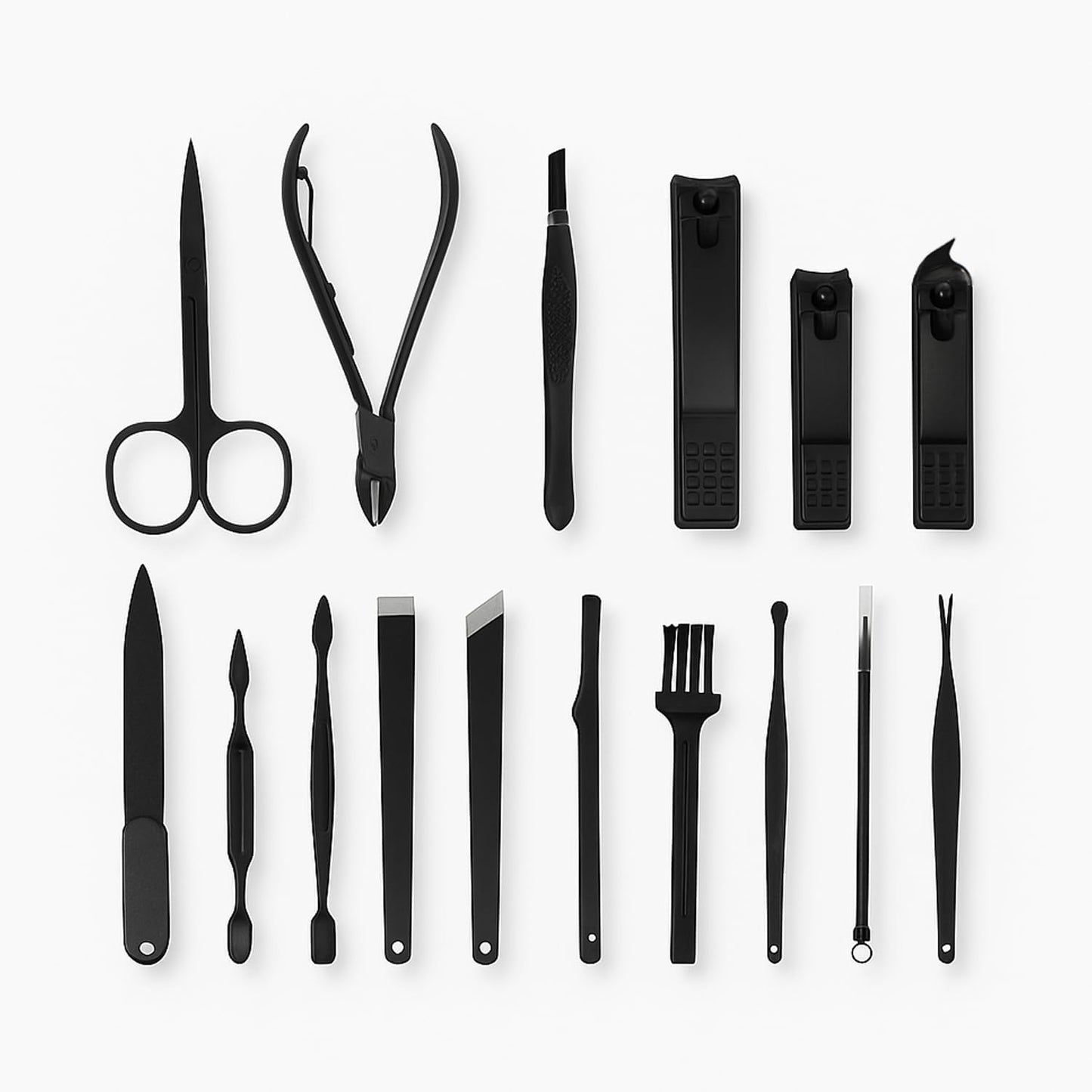 Earth & I 16 pc + Leatherette Case Nail Manicure Kit, Nail Trimmers, Toe Clippers, Toenail Nails Cutter, Mens Care, Mens Travel Toiletries, Manicure and Pedicure Kit for Women & Man