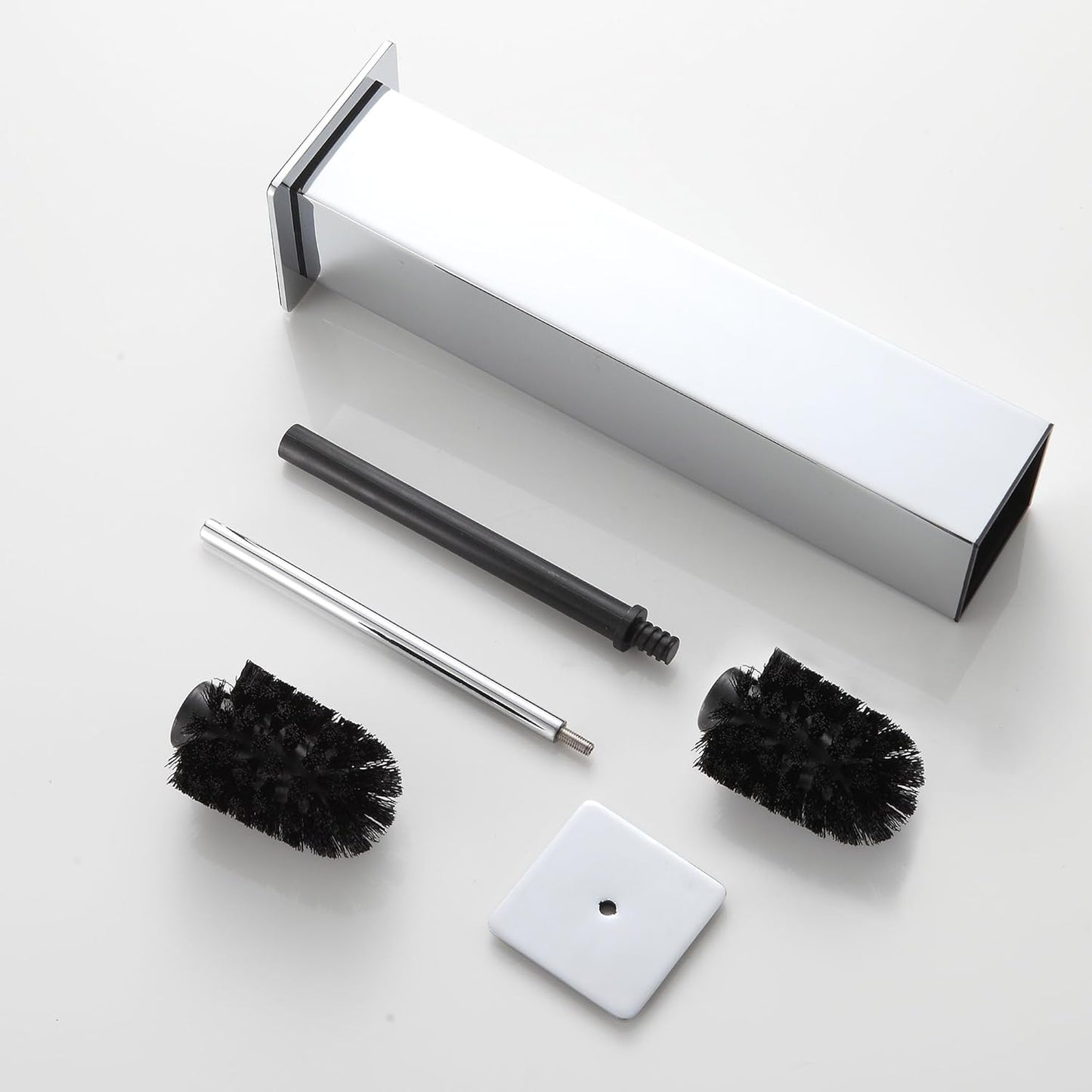 Chrome Toilet Brush and Holder,Toilet Bowl Brush with Extra Long Handle