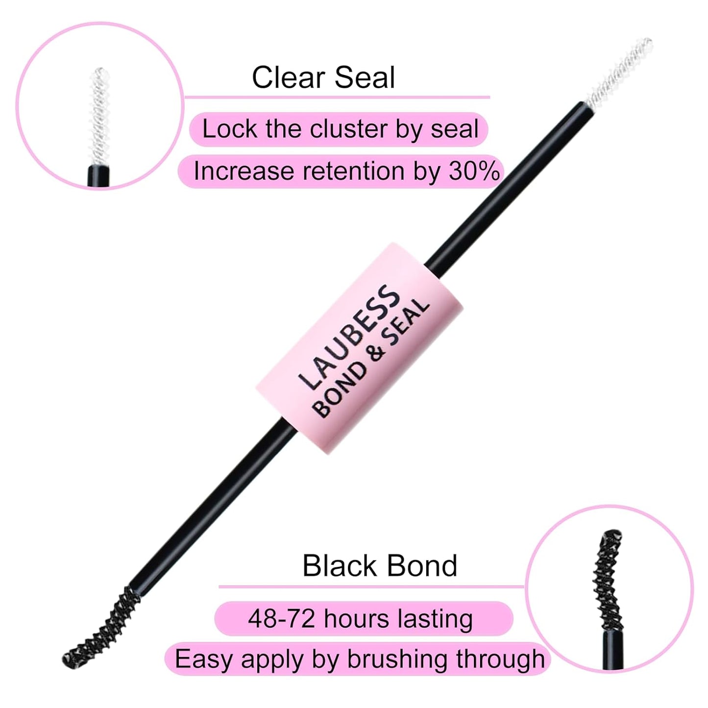 Lash Glue for Eyelash Clusters 3-in-1 Lash Remover for Lash Extensions Eyelash Glue Remover Lash Bond and Seal Waterproof DIY Eyelash Extension Remover 15ml(Black)