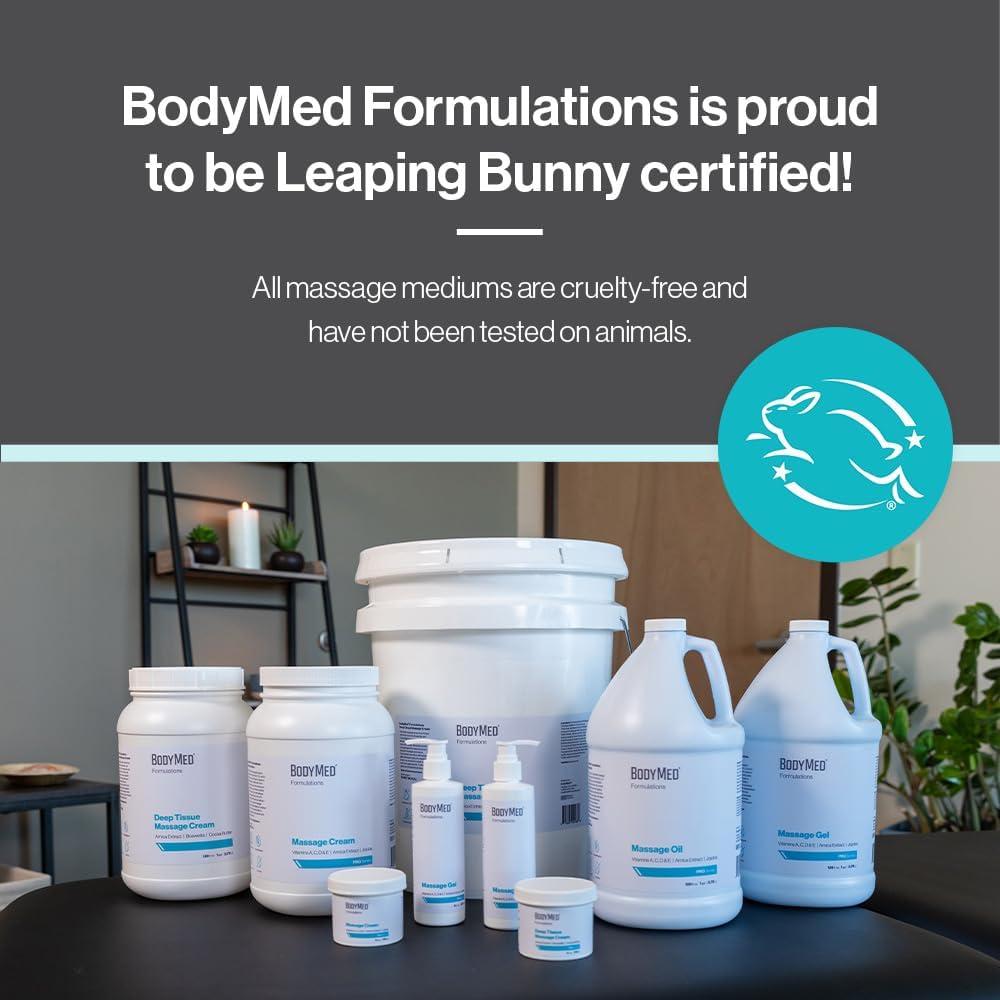 BodyMed Formulations Deep Tissue Massage Cream, 1 gal. – Fragrance-Free, All-Natural Cream for Massage Therapy – Leaping Bunny Certified – with Arnica Extract & Jojoba – Non-Staining, & Paraben Free
