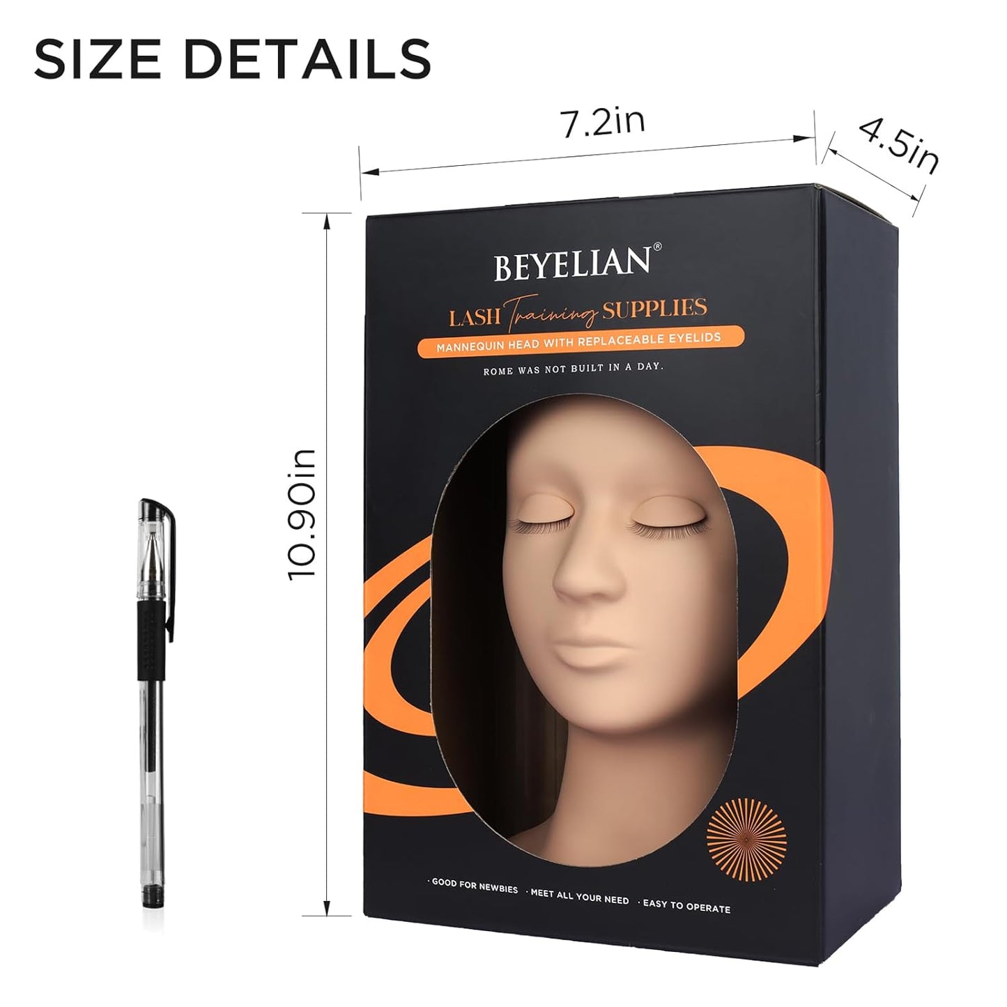 BEYELIAN Eyelash Extension Kit, Lash Extension Kit, Professional Lash Mannequin Head Kit with Removable Eyelids, Lash Kit for Eyelash Extensions Beginners 353 Piece Set