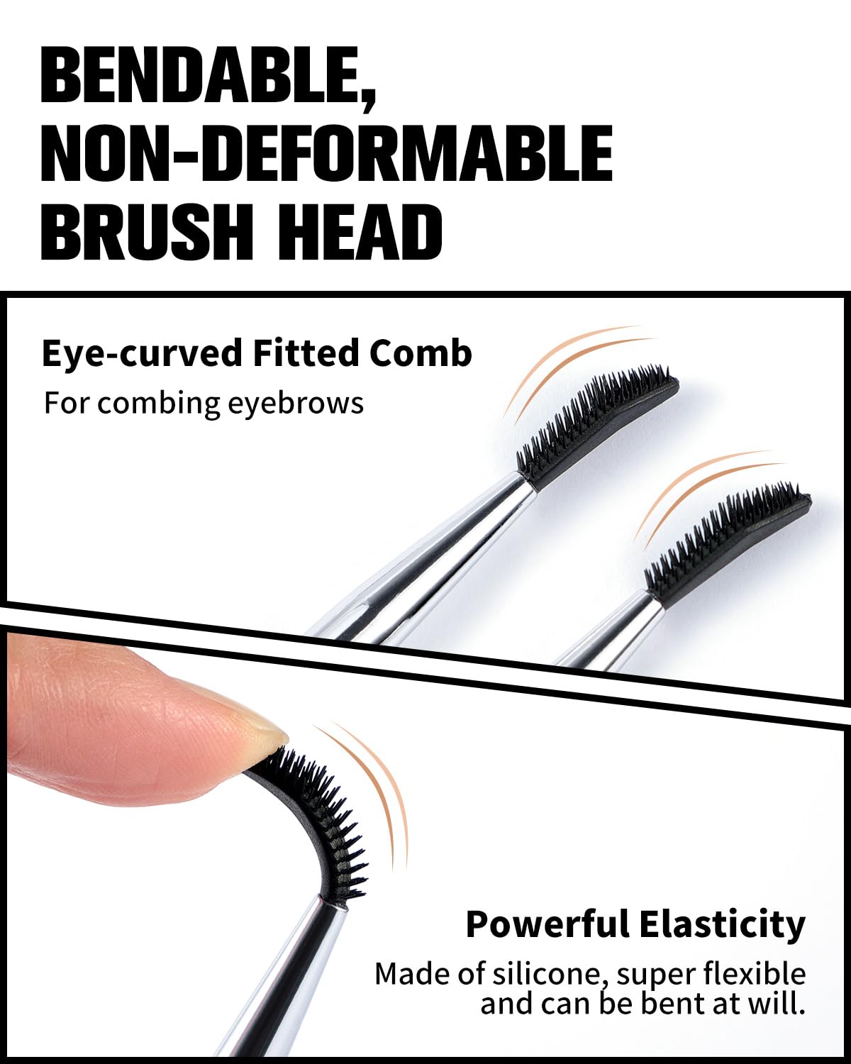 EIGSHOW Dual-Ended Precision Eyebrow Brush and Comb for Eyeliner Lining, Sculpting Brows, Professional Eye Makeup Tools (D109)