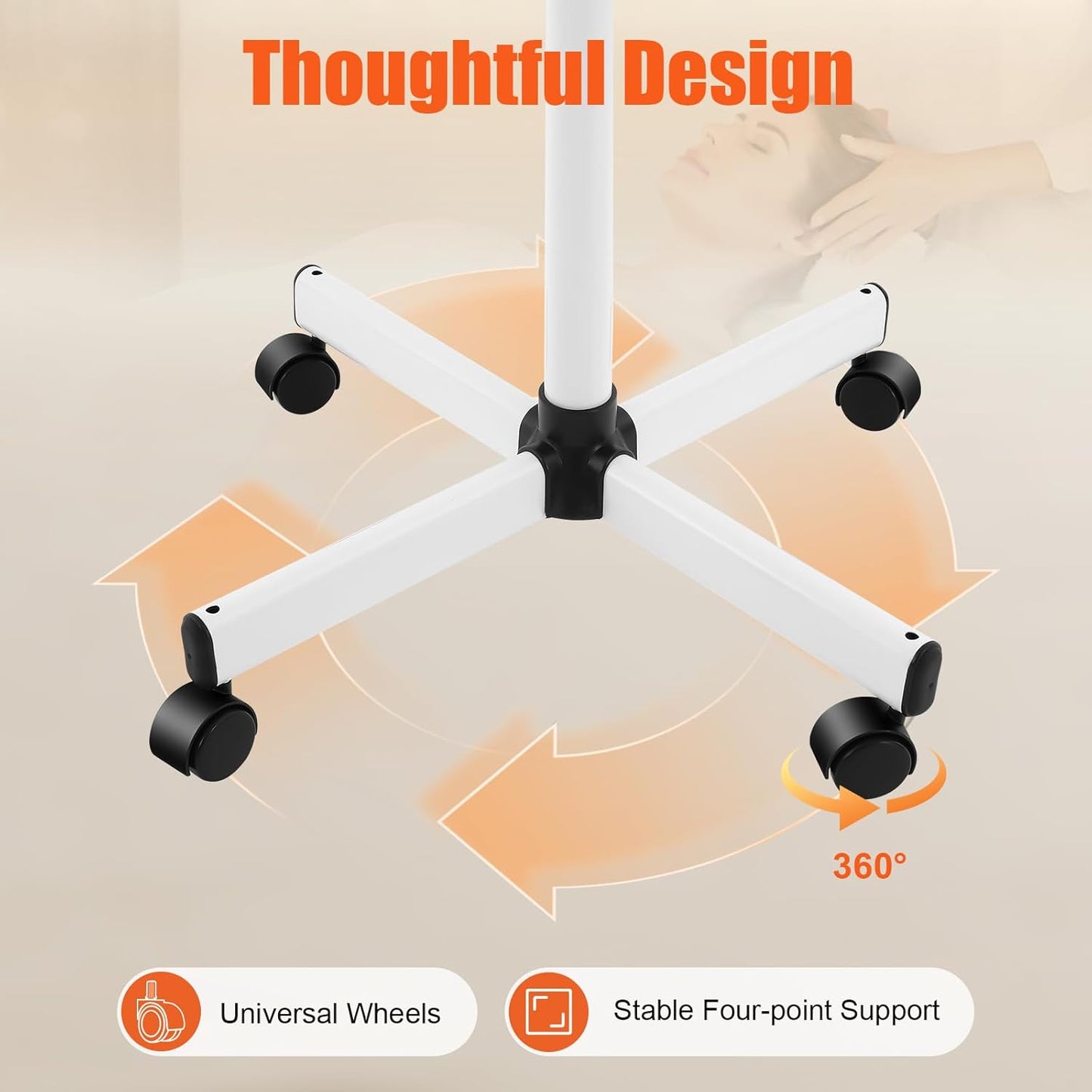 Professional Facial Steamer for Estheticians, Esthetician Facial Deep Cleaning Skin Care Equipment with Foldable Arm, Face Steamers on Wheels for Salon Beauty and Spa Shop