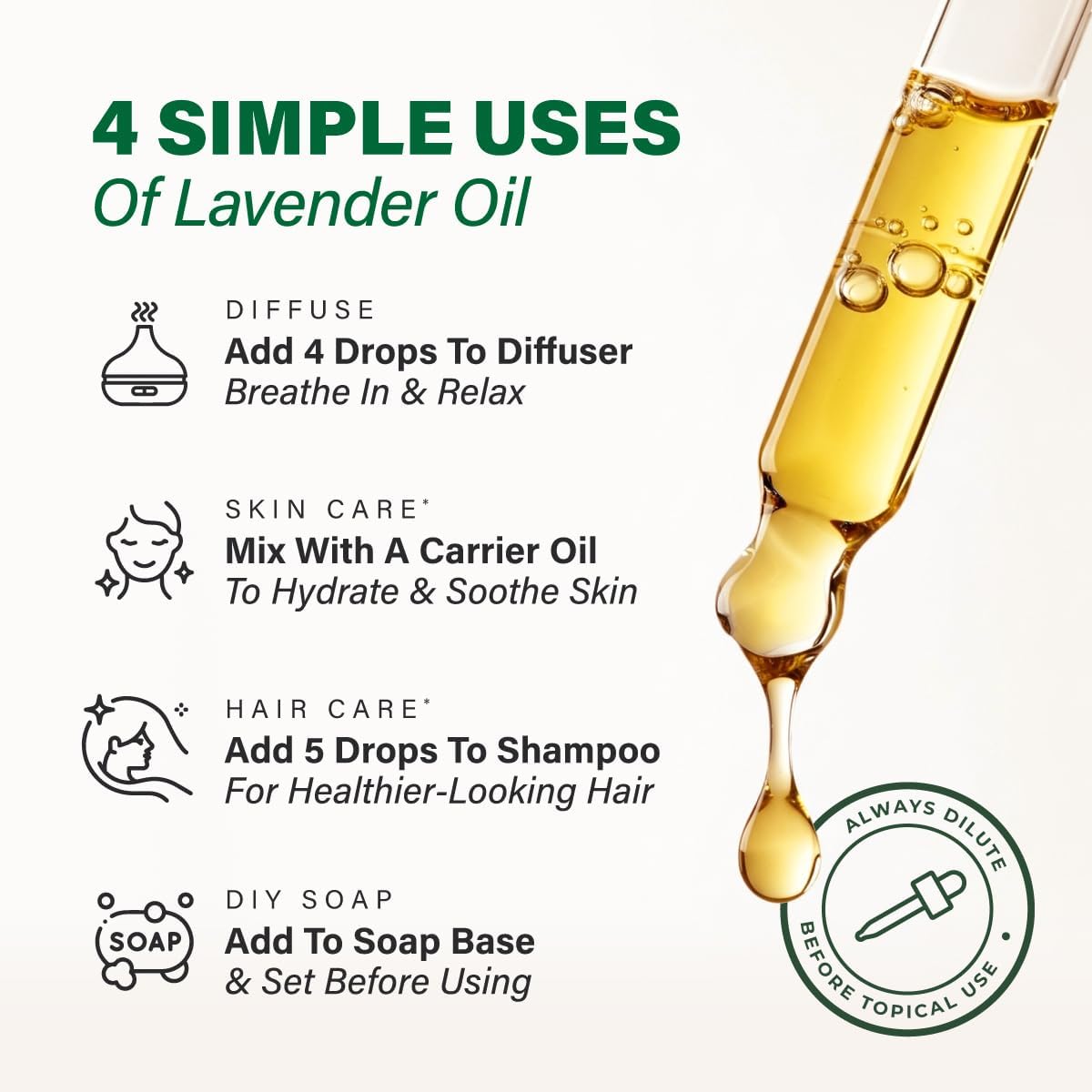 Kukka Lavender Essential Oil for Diffuser, Skin, Hair, Aromatherapy Huge - 4 Fl Oz, DIY Soap Making Scents