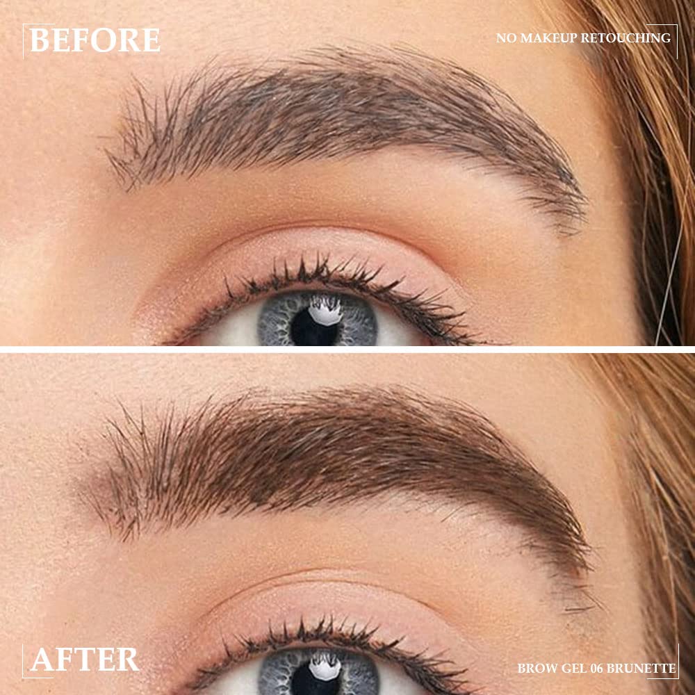 Kaely Thickening Brow Mascara,Tinted Eyebrow Gel Waterproof,Eyebrow Color Makeup,Brow Fast Sculpt,Vegan,Cruelty Free,maquillaje gel para cejas a prueba de agua,06 Brunette