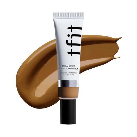TFIT Radiance Fit Serum Foundation - Flawless Coverage, Dewy finish, Long-lasting Waterproof and sweatproof,Lightweight,Creamy Natural,1.05 Oz. (N09 Chestnut, 1.05 Oz.)
