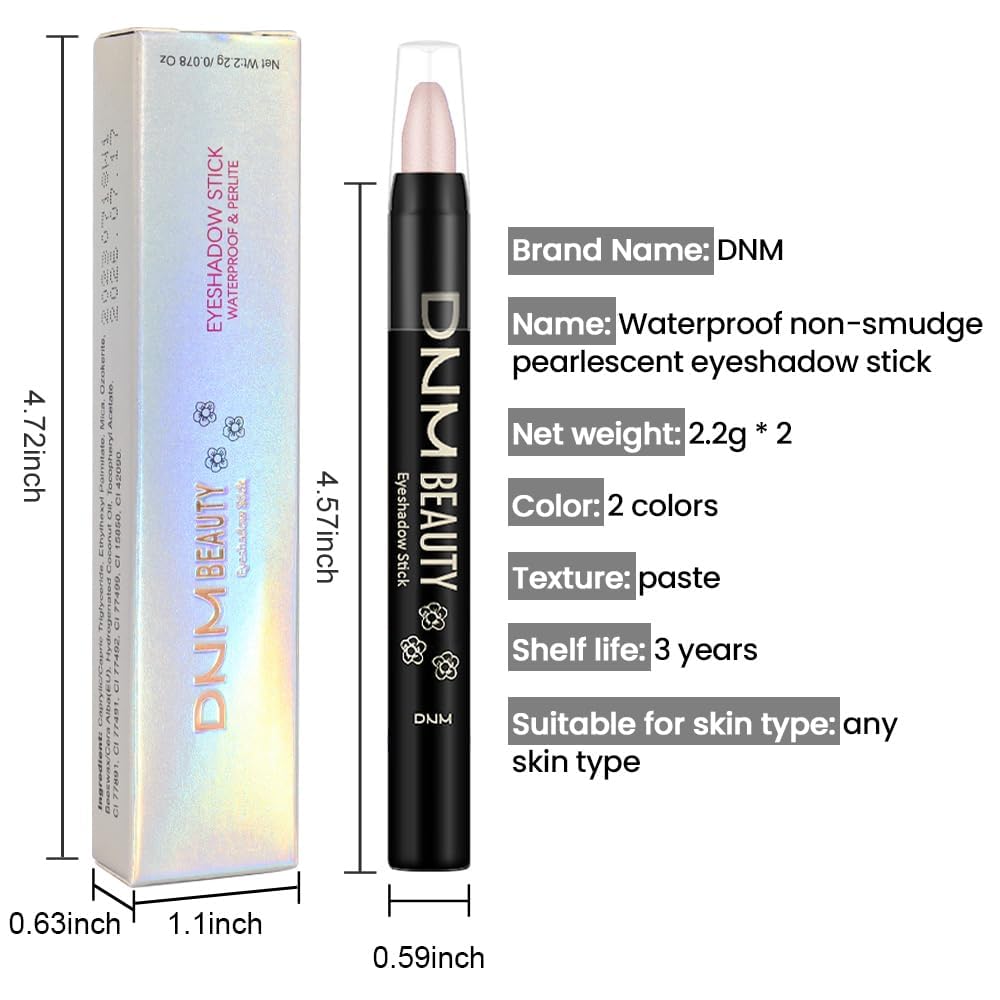 evpct 2Pcs Cream Eyeshadow Sticks Set for Eyes Waterproof, Champagne Shimmer Matte Eye shadow Stick Pencil Pen Bulk sombras en crema para ojos 17+17