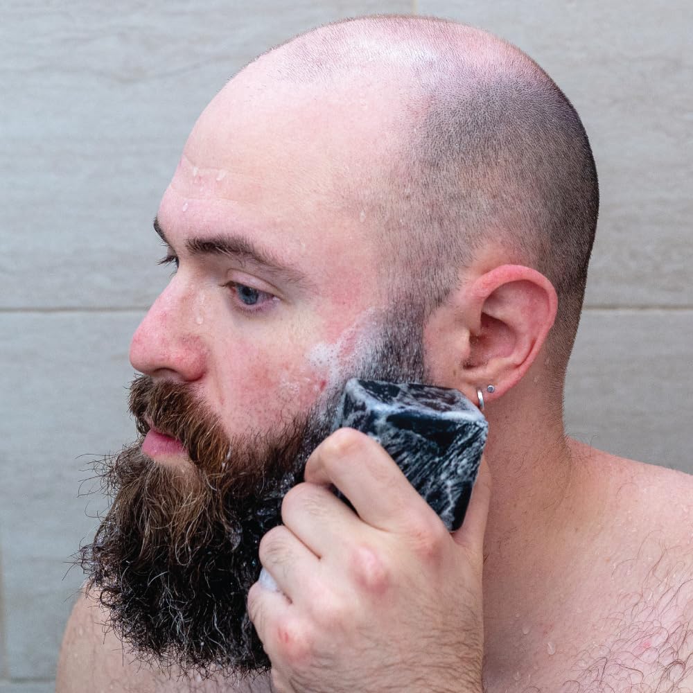 ZEUS Beard Wash Bar for Men, All-Natural Hydrating Shampoo, Skin-Clarifying Soap & Beard Care Cleanser with Natural Ingredients, Anti-Itch & Gentle on Skin (Made in USA) Sandalwood