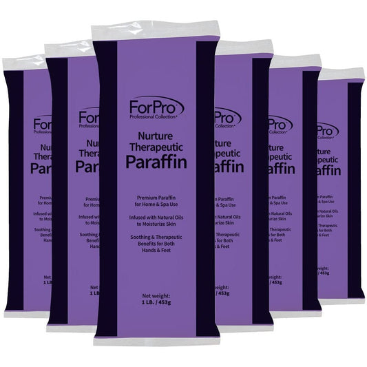 ForPro Professional Collection Nurture Paraffin Wax Refill, Lavender Fields, Six 1-Pound Paraffin Blocks, Non-Greasy, Moisturizing for Soft & Healthy Skin, 6 Lbs