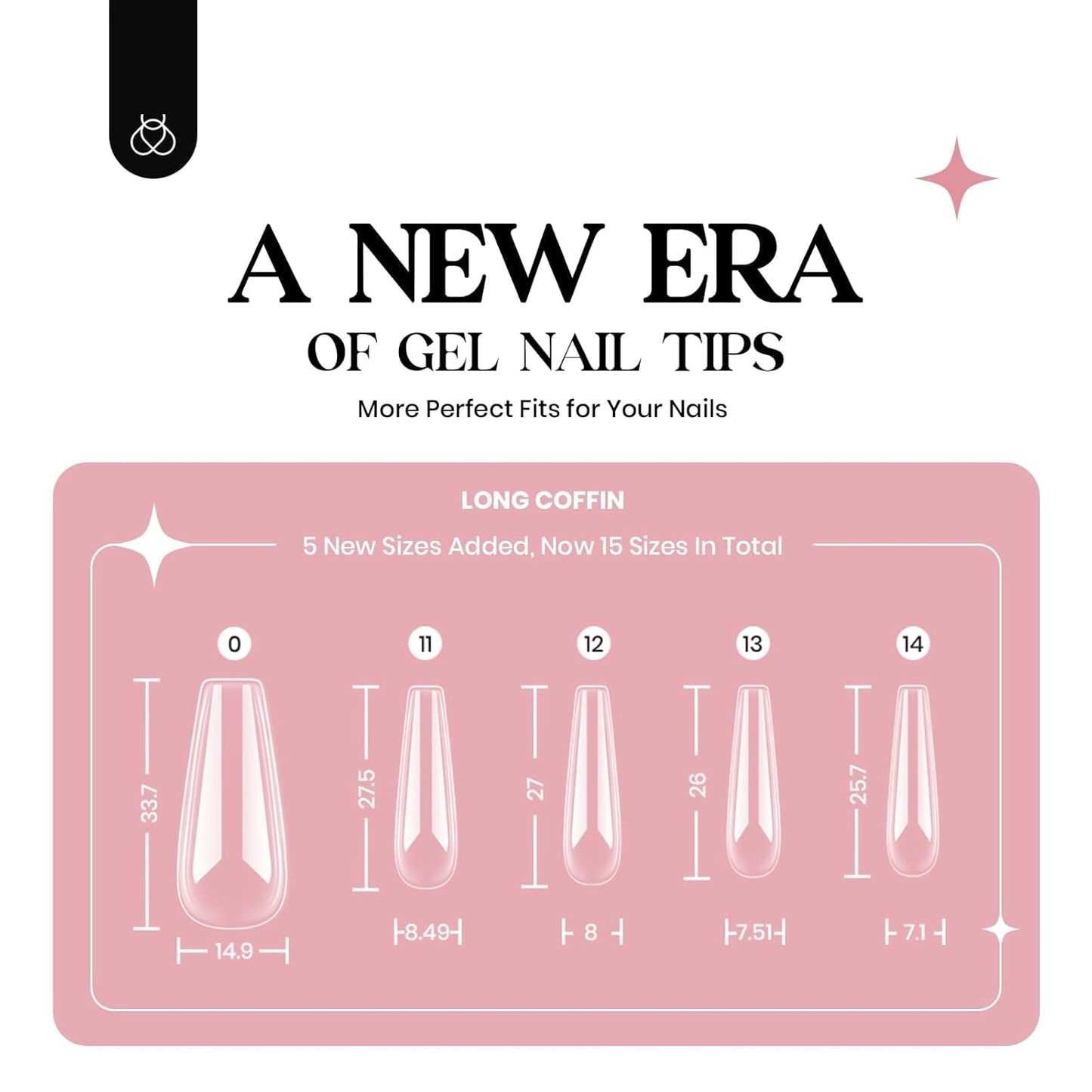 Beetles Gel Nail Kit 600Pcs Long Coffin Nail Tips with Pink Gel Polish Top Coat,15 Sizes Soft Clear Press on Nails 5 In 1 Nail Glue Uv Lamp Easy Nail Extension Set for Women