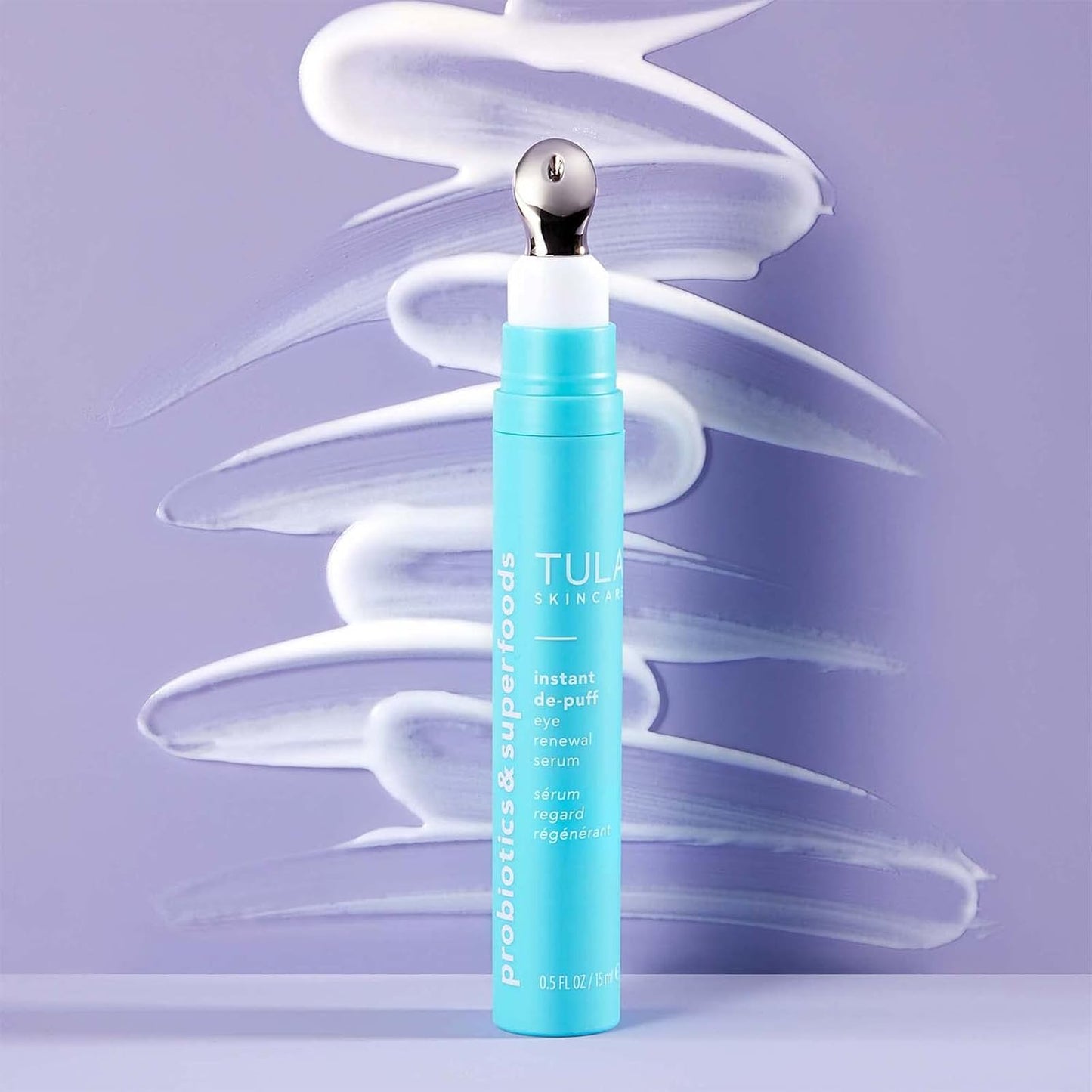 TULA Skin Care Instant De-Puff Eye Renewal Serum - Dark Circles Under Eye Treatment, Reduce Puffiness and Signs of Wrinkles, 0.5 fl oz.