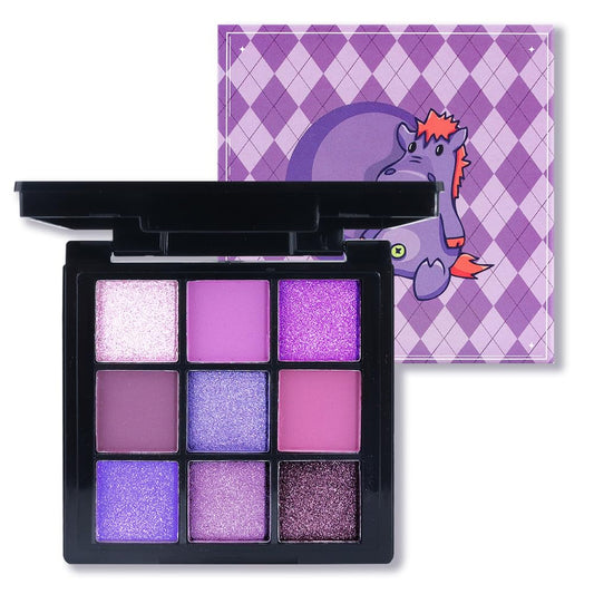 9 Colors Purple Smoky Matte Shimmer Eyeshadow Palette with Mirror for Eye Makeup,High Pigmented Eye Shadow Primers Powder Palet de sombras de ojos