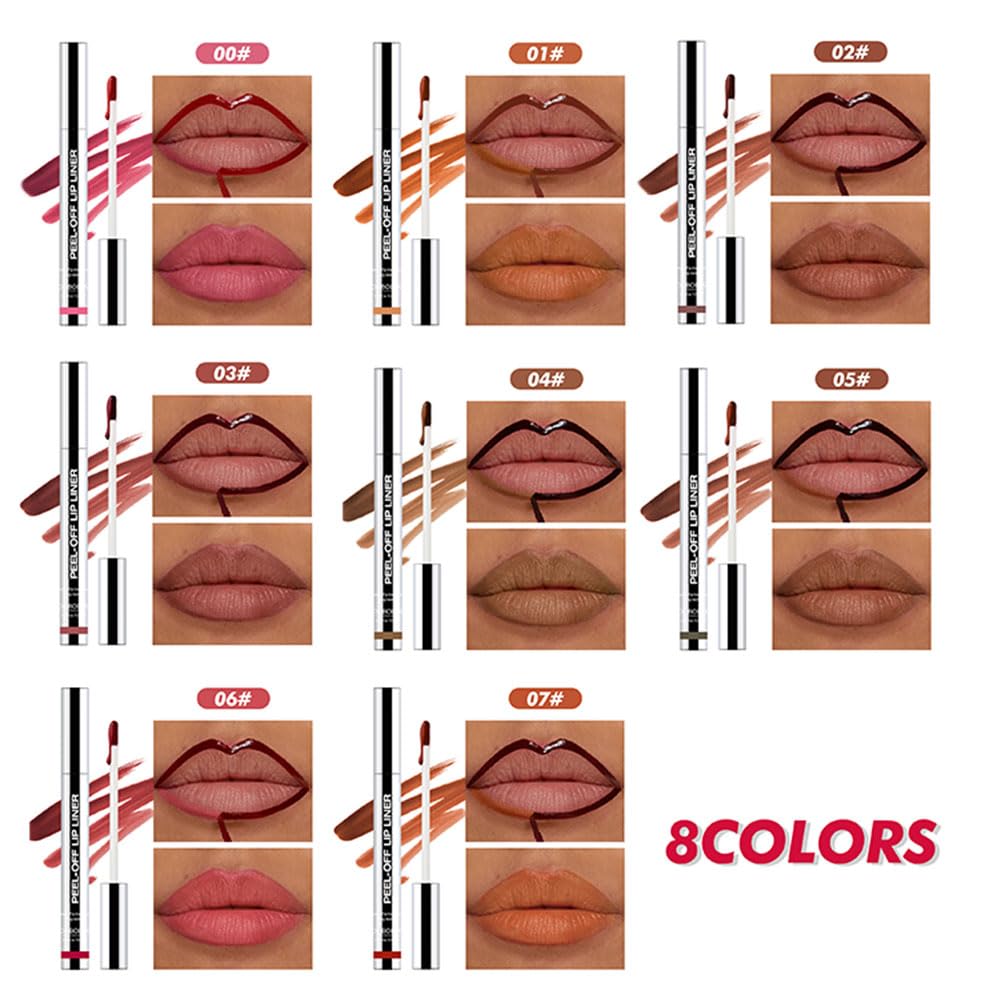 Matte Lip Gloss Stain-Peel Off Lip Liner Tattoo, Brownish Red Lip Tint，Long Lasting Peel Off Lip Stain, Waterproof Transfer-proof Lip Mask Lip Liner Peel Off Lip Gloss,Stayn Lip Makeup. #03