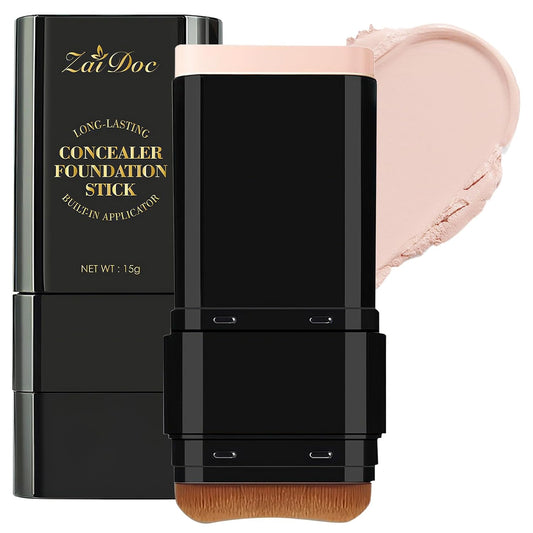 Long-Lasting Concealer Foundation Stick, Creamy Full Coverage, Hydrating Olive & Camellia Formula for Dark Circles & Blemishes, 2.09 oz (01#)