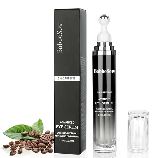 Caffeine Eye Cream and 24K Gold Eye Mask (20 pcs): Under Eye Serum for Dark Circles and Puffiness Eye Care Eye Serum Anti Aging with 360° Massage Ball Reduce Eye Bags, Wrinkles and Fine Lines