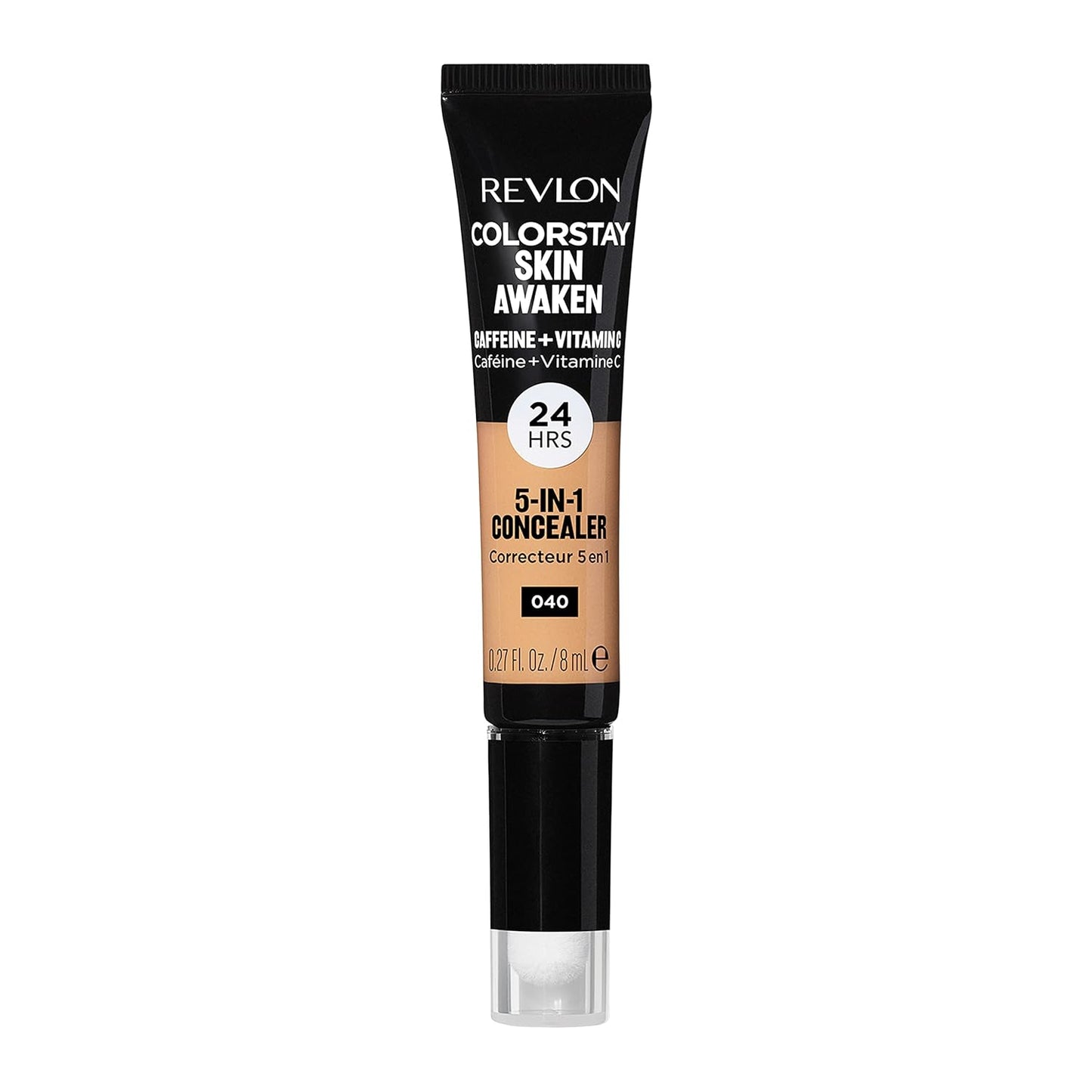 Revlon ColorStay Skin Awaken 5-in-1 Concealer, Lightweight, Creamy Longlasting Face Makeup with Caffeine & Vitamin C, For Imperfections, Dark Circles & Redness, 040 Medium, 0.27 fl oz