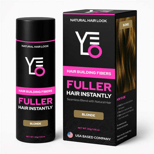 VELO Hair Building Fibers for Thinning Hair – BLONDE Hair Fibers for Men & Women – Covers Bald Spots, Hairline Powder, Hair Thickening Fibers – Hair Filler Powder for Fuller-Looking Hair – 30g